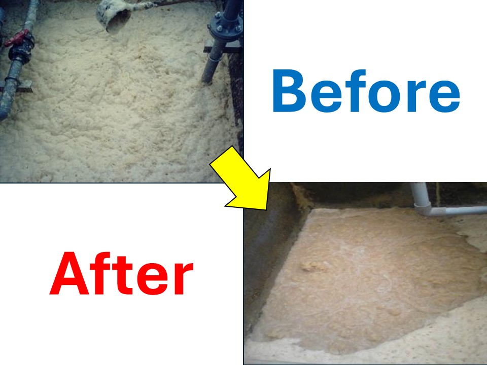 油分による多量の発泡